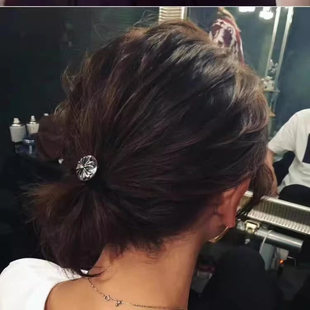 克罗潮925纯银头绳男女十字架发夹羅心发绳六芒星头饰CH发箍发饰