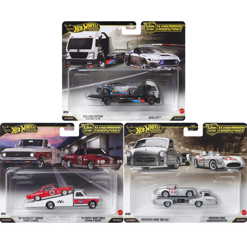 Hot Wheels风火轮运输车系列奔驰300SLR克尔维特福特野马仿真车模