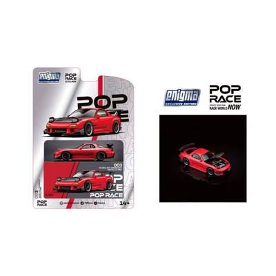 POPRACE 1:64 Mazda RX7 Widebody - Metallic Red 仿真 合金车模