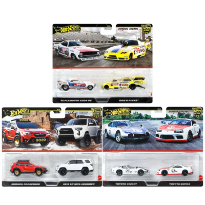 Hot Wheels风火轮 HBL96斯巴鲁丰田速霸普利茅斯双车合金汽车模型