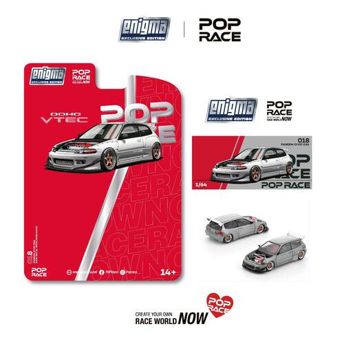 POPRACE 1:64 PANDEM CIVIC EG6 仿真合金汽车模型