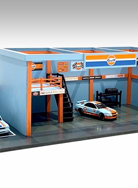 American Diorama 1:64 海灣车库仿真微缩场景（包括GULF贴纸包）