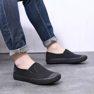鲁泰新款懒人鞋春夏布鞋男鞋子工装2025休闲一脚蹬工作劳保解放鞋