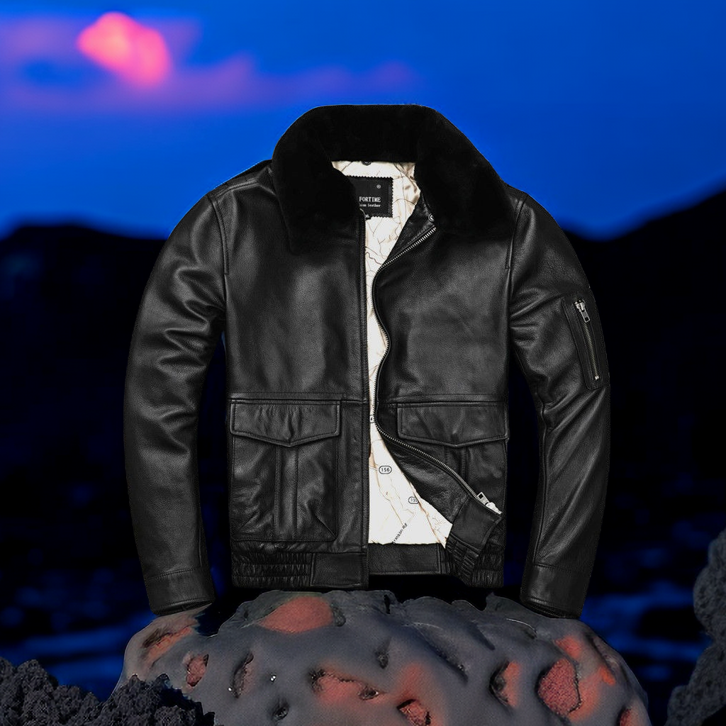 毛领加棉加厚头层牛皮真皮皮衣男秋冬季新款飞行服皮夹克男士外套