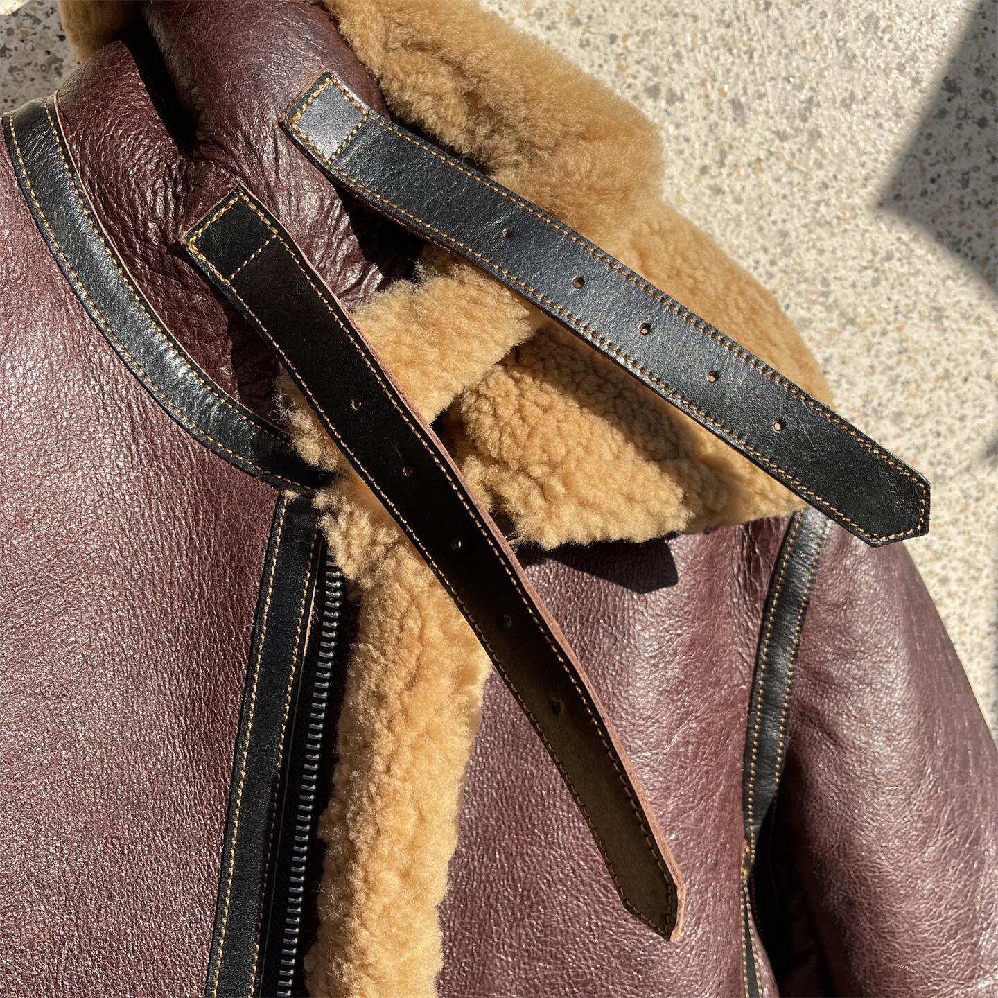 加厚原生态羊羔B3冬装皮毛保暖一体皮衣皮夹克男士真皮复古外套