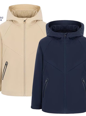 伊顿纪德儿童休闲风衣春秋男女童三防连帽学院外套学生上衣25R901