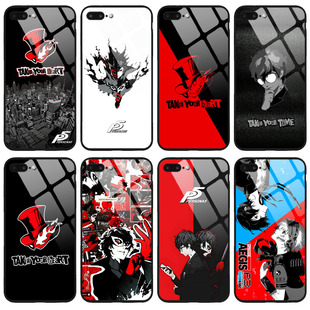 钢化玻璃 女神异闻录5手机壳适用于苹果15华为mate60pro红米vivox90三星OPPO小米14魅族一加p5保护套p5r