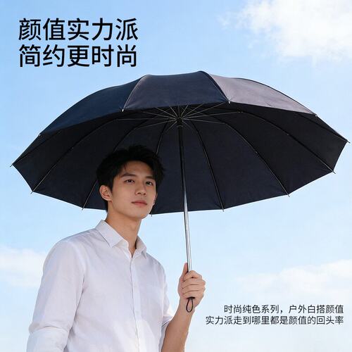 不生锈12骨加厚抗风防暴雨晴雨伞