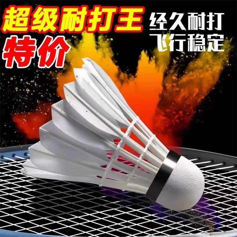 现货速发耐打羽毛球12只6只训练娱乐场馆比赛球学生成人实惠仿鹅