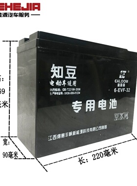众泰知豆301D2sD3小电瓶12V32ah38A40型电动汽车免维护启动电池