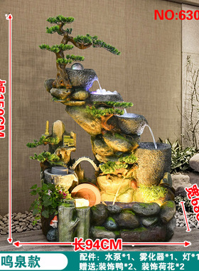 假山喷泉流水摆件循环水池阳台室内水景造景户外布置别墅庭院鱼池