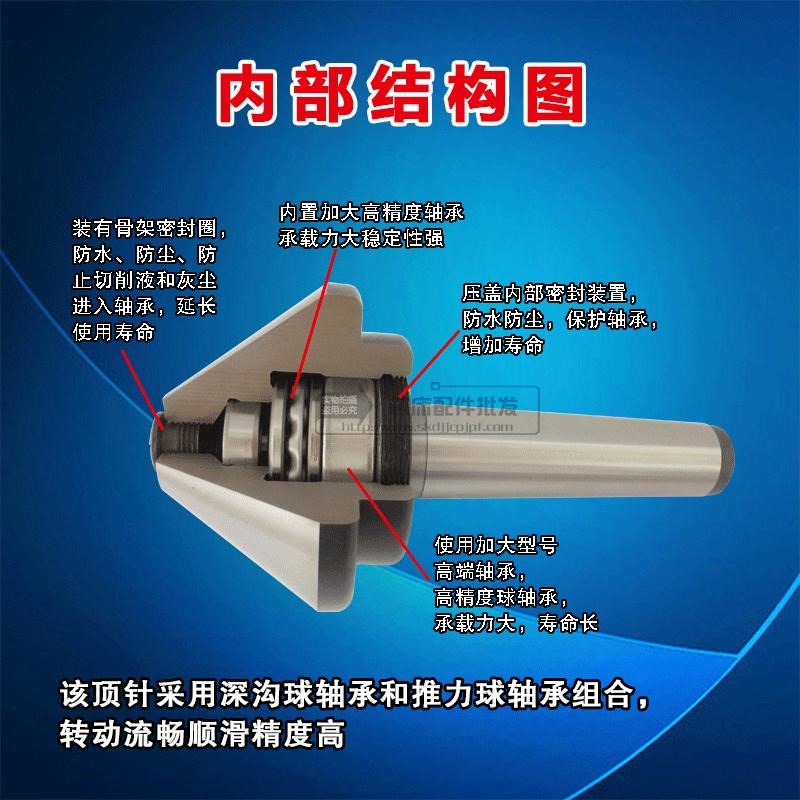 带螺帽螺母伞形回转顶针数控莫氏MT2 3 4 5 6高精伞形回转顶针