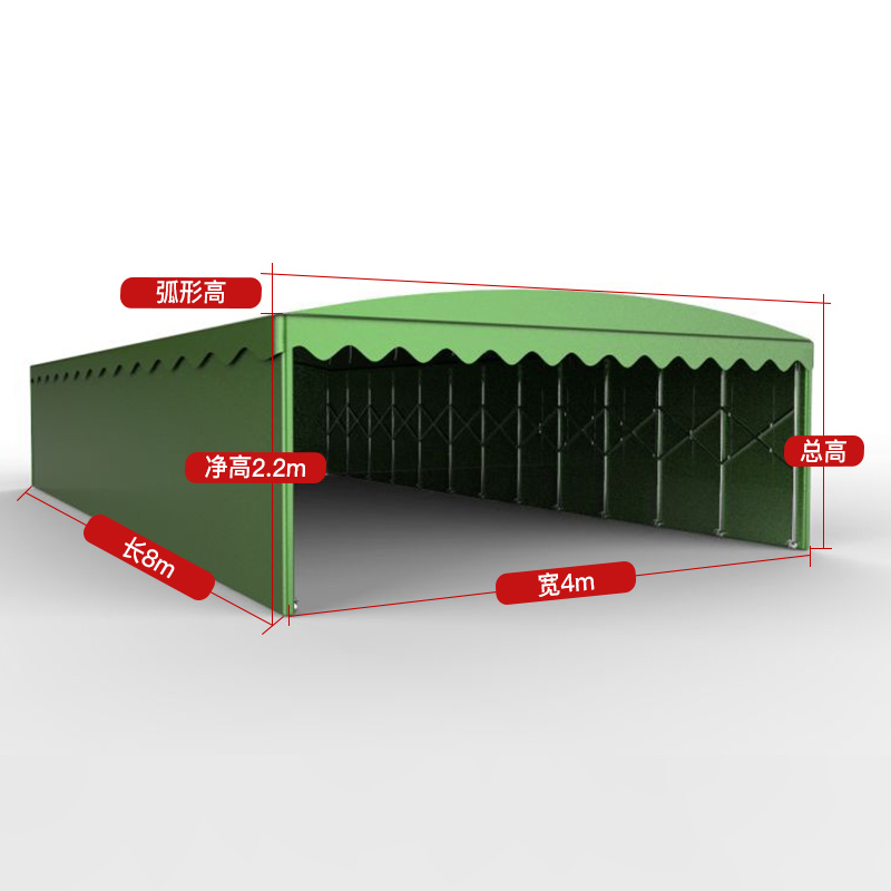 工厂大型仓库移动推拉雨棚收缩加厚棚子电动遮阳棚伸缩式活动帐篷