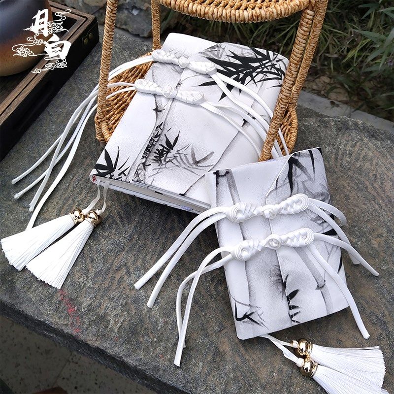 月白 墨竹 国风盘扣A5A6手帐本书衣手账本笔记本日记本书皮礼物,文具电教/文化用品/商务用品,手帐/日程本/计划本,淘宝优惠券,粉丝福利购,淘宝优惠卷