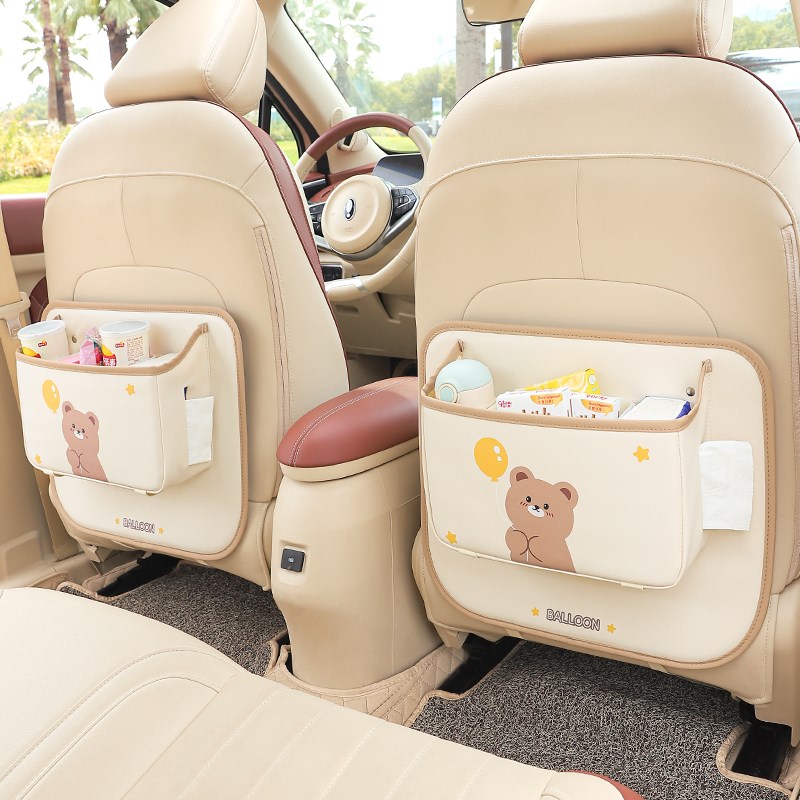 创意车载垃圾桶汽车内用置物桶后排雨伞收纳袋多功能纸巾盒二合一