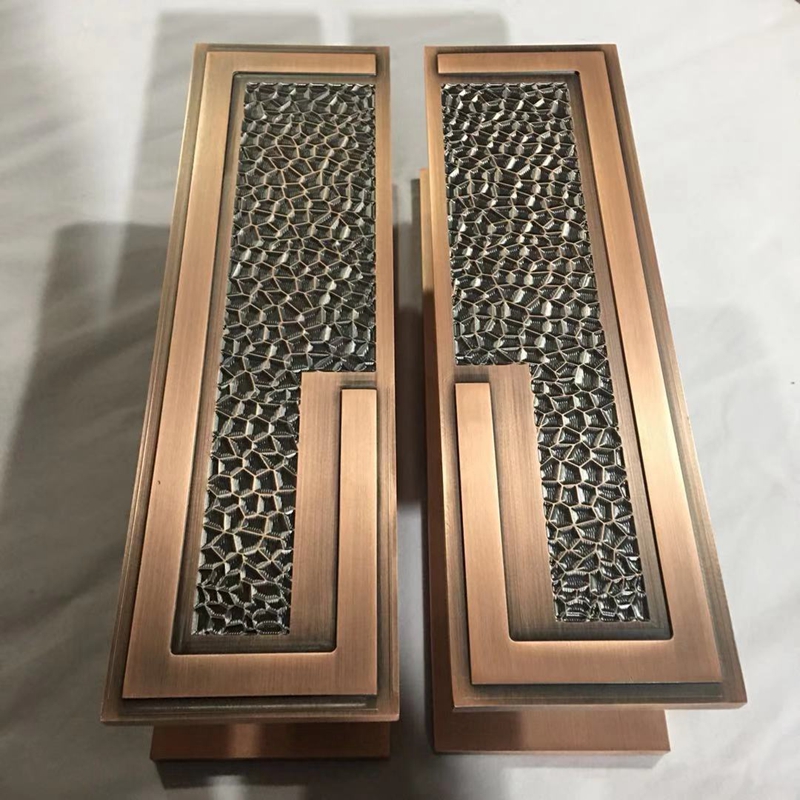 半圆大拉手黑色玻璃门圆形把手双开门对装大门扶手实木门柜门拉把