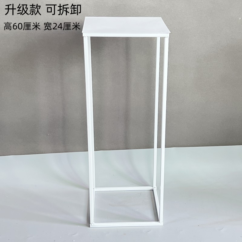 金色几何路引婚庆道具架子铁艺花柱婚礼花艺布置铁艺架迎宾区花架