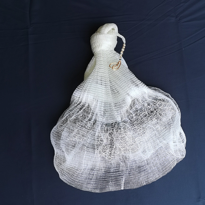 撒网老式纯手工大力马编织传统手抛网圆链狗链铁链韩式链条捕鱼网