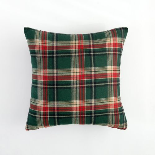 节日抱枕套沙发靠枕绿色格子圣诞靠套样板房抱枕不含芯