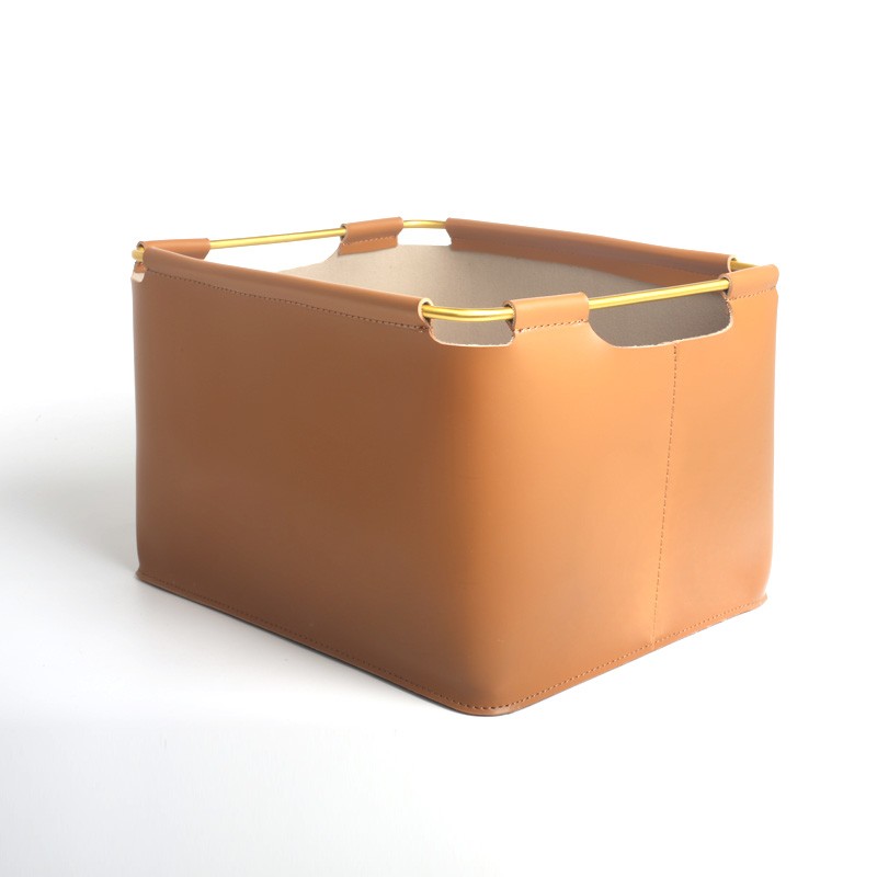 现代极简轻奢皮革收纳框软装陈列创意衣帽间展示内衣整理柜顶精工