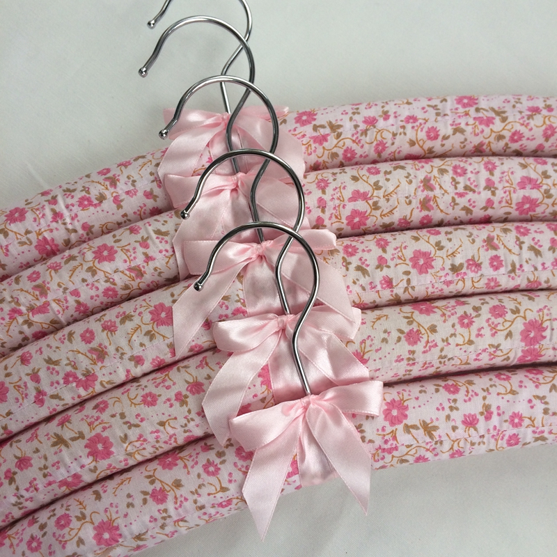 棉布衣架无痕包布衣架田园布艺衣服挂衣服撑子防滑海绵软衣架