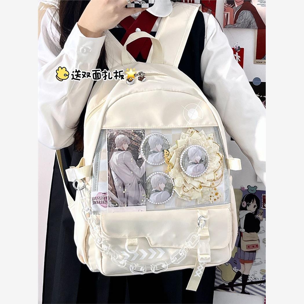 学院风百搭可爱基础款双肩娃包chic大容量女JK洛丽塔透明书包痛包