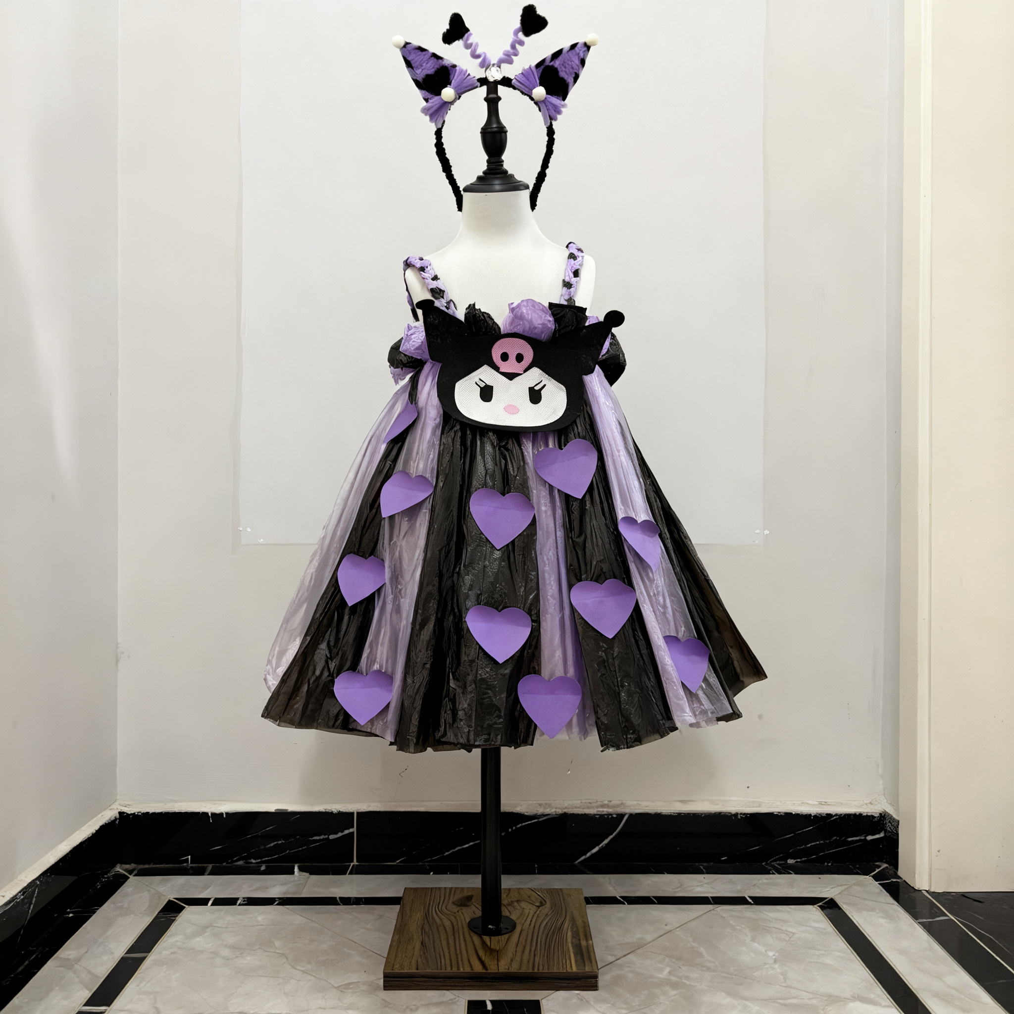 女童库洛米洛丽塔连衣裙万圣节cosplay公主裙爱心装饰吊带裙