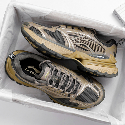 李宁秋冬休闲鞋男子2025冬季新款低帮老爹鞋舒适运动鞋经典男鞋