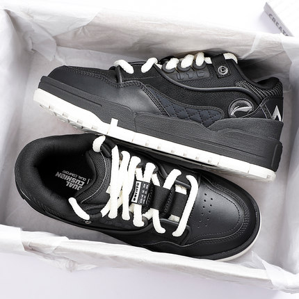 李宁秋冬款加厚板鞋男鞋2025冬季新款001 BTC软底潮流平底休闲鞋