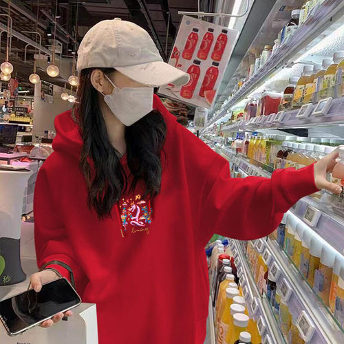 中国李宁日进斗金连帽卫衣女2024