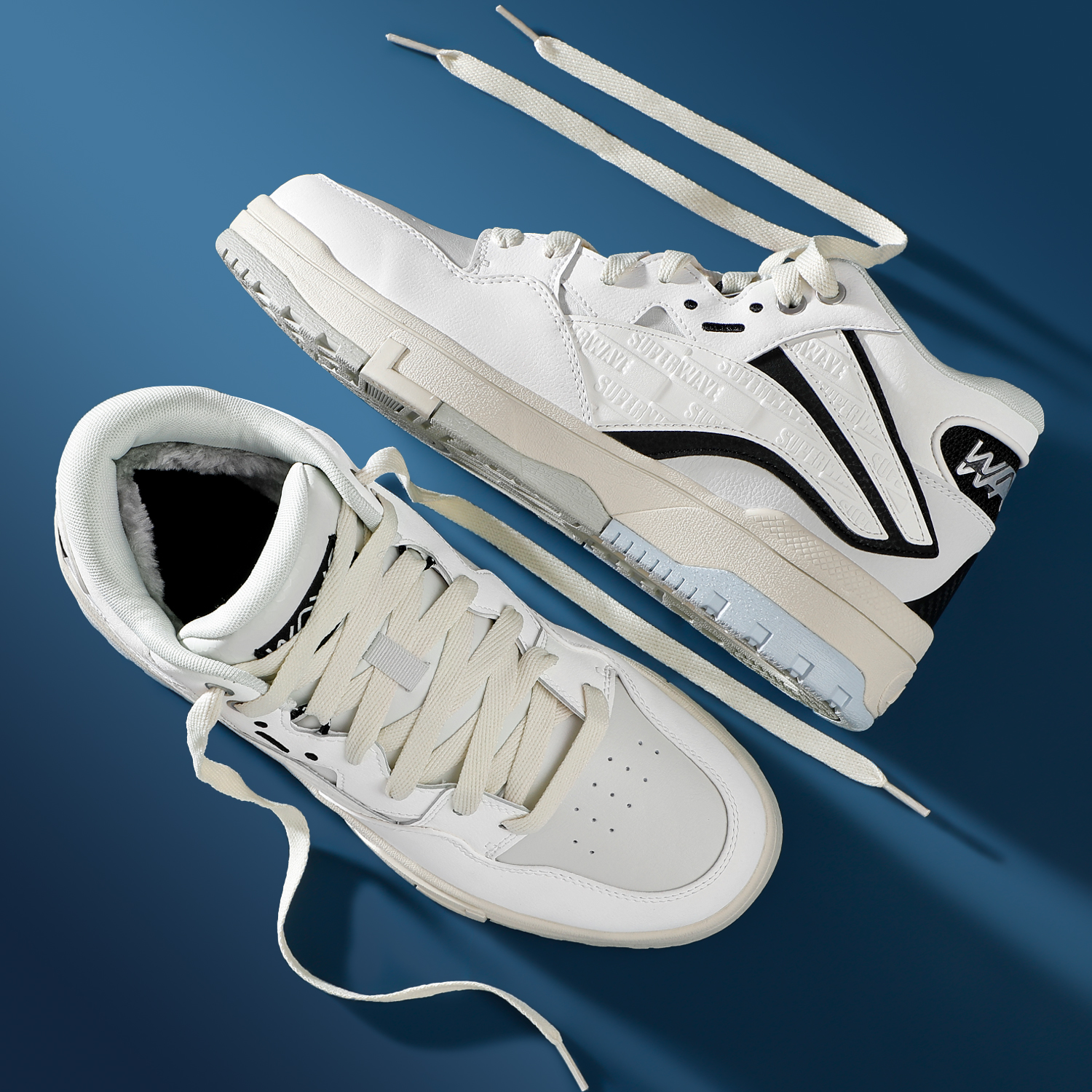 李宁中帮加绒板鞋男2025冬季新款惟吾系列平底休闲鞋篮球文化鞋