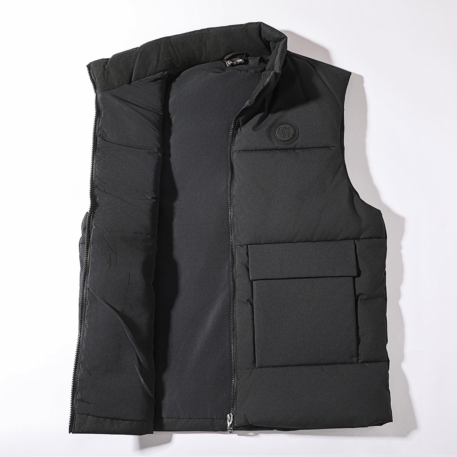 李宁羽绒马甲男2025冬季新款无帽立领鸭绒保暖无袖羽绒服开衫外套