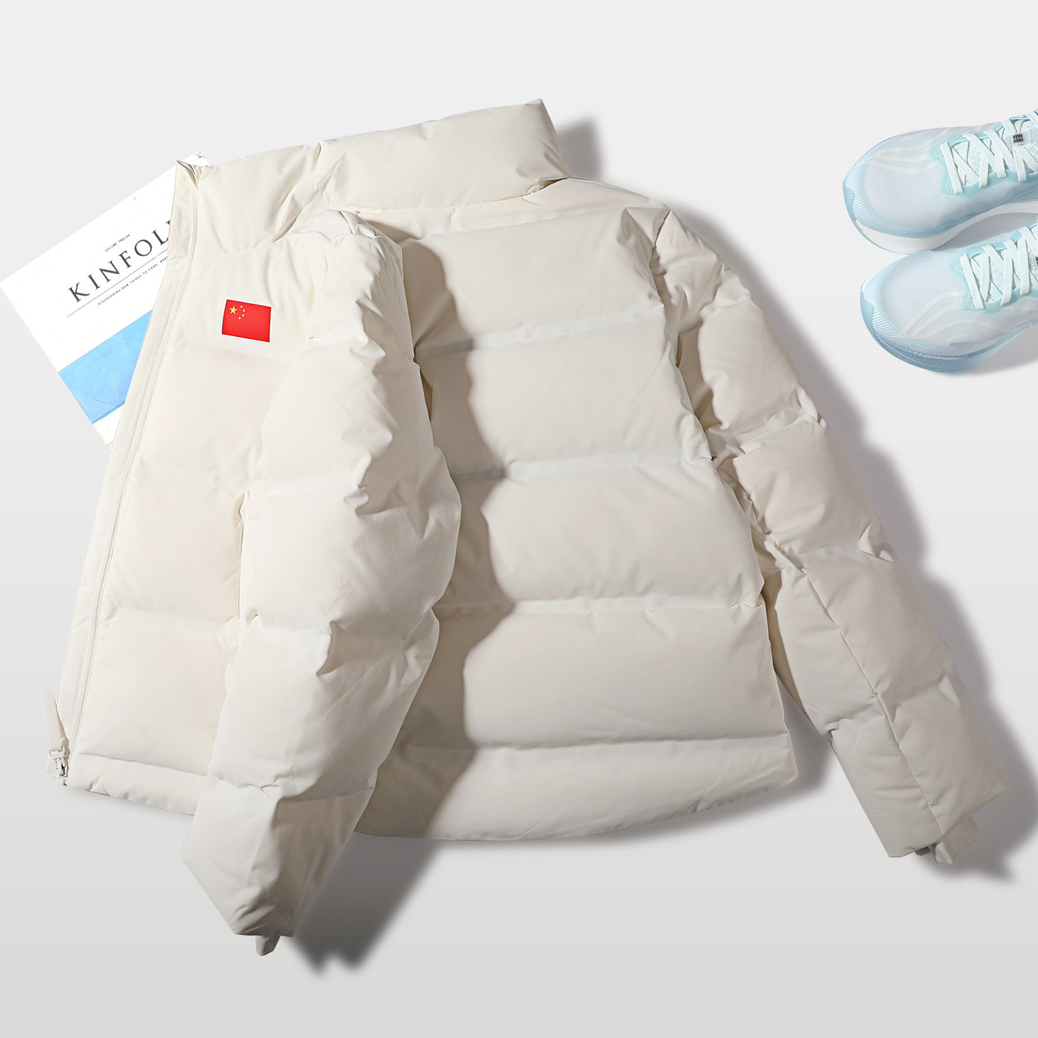 李宁国旗款短羽绒服女2025冬季新款荣耀系列90%鸭绒宽松运动外套,运动服/休闲服装,运动羽绒服,淘宝优惠券,粉丝福利购,淘宝优惠卷