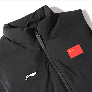 李宁国旗款羽绒马甲男款2025冬季新款荣耀系列90%鸭绒保暖羽绒服