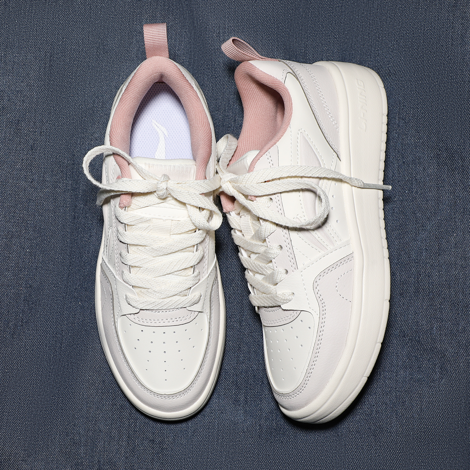 李宁板鞋女2025秋季新款浅口小白鞋软弹女鞋透气舒适休闲鞋鞋子