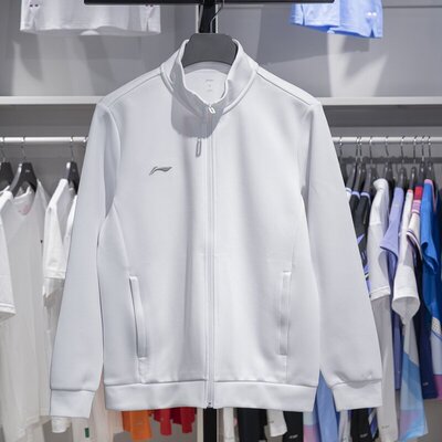 李宁棉质针织纯色运动外套男女