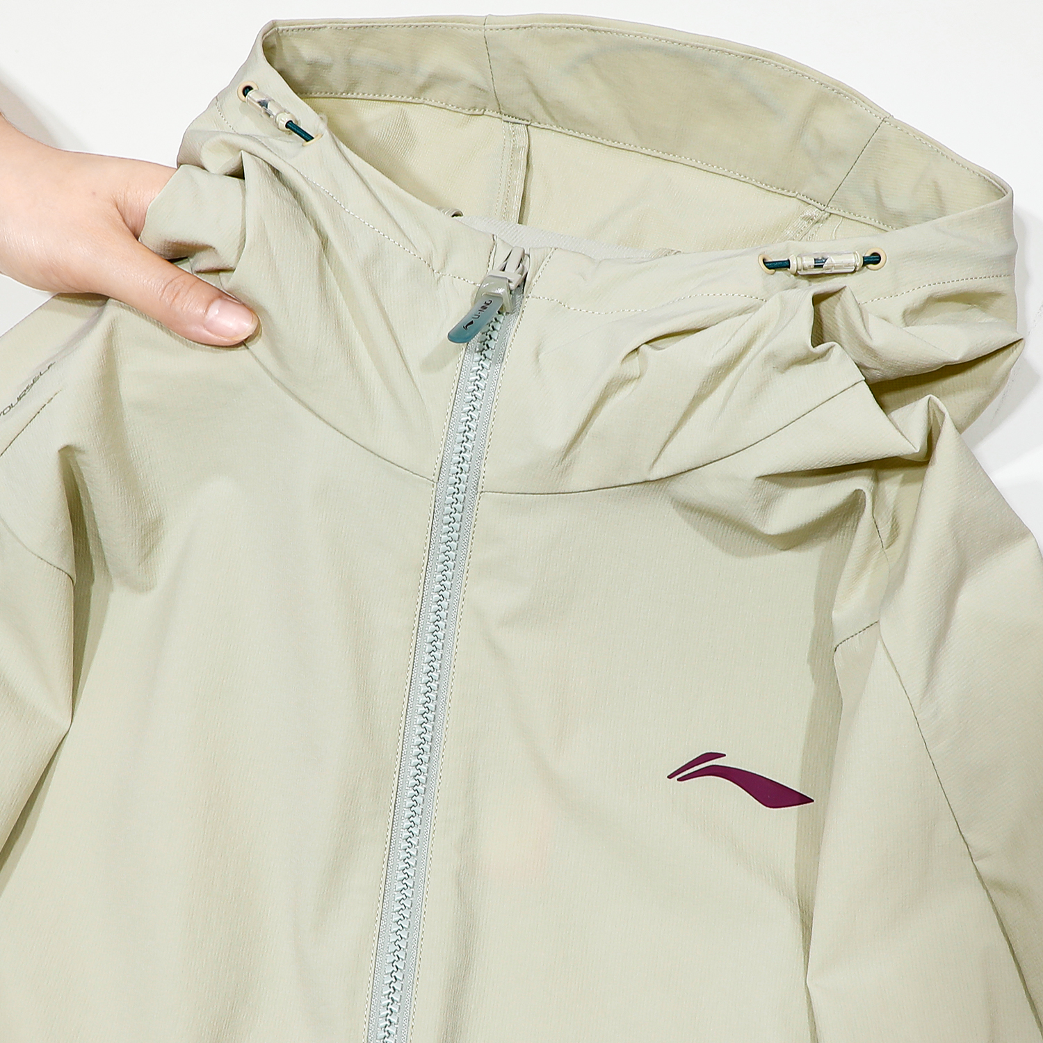 李宁运动风衣外套男春夏防泼水短款凉感连帽防风防晒户外运动服女