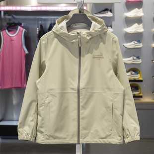 李宁运动风衣男春季款2025新款梭织速干防风防泼水开衫连帽外套