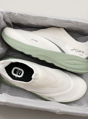 李宁soft go2代一脚蹬休闲鞋男款2025新款夏季透气运动鞋男鞋鞋子