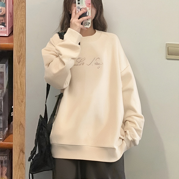 李宁卫衣女春季款时尚潮流系列宽松运动休闲套头长袖上衣AWDS634