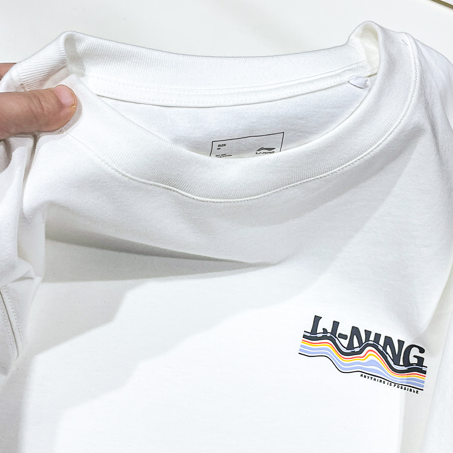 李宁短袖男款2025春季新款纯棉针织半袖纯色内搭宽松T恤潮流上衣