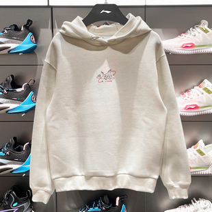 女子时尚 新款 休闲保暖连帽套头上衣AWDU042 2025春季 李宁卫衣女款