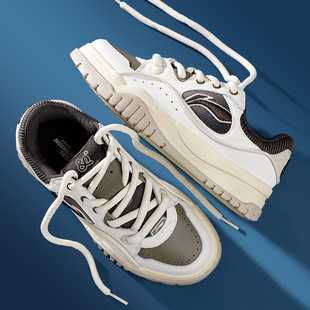 李宁秋冬款布欧休闲鞋男款2025冬季新款软底面包鞋舒适板鞋男鞋