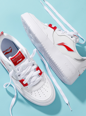 李宁男款板鞋休闲鞋2025春季正品男鞋软弹时尚低帮运动鞋滑板鞋女