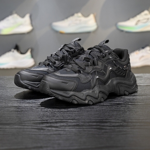 李宁猫爪休闲鞋男2025冬季新款经典老爹鞋厚底舒适运动鞋AGCV399