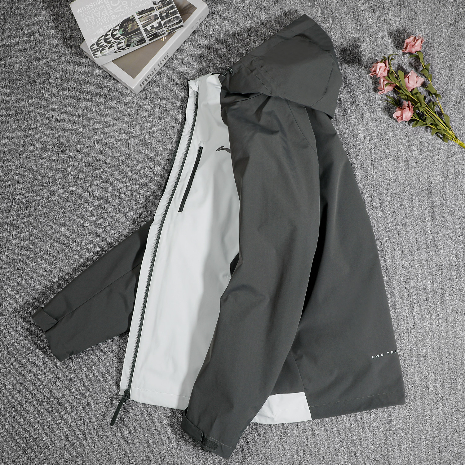 李宁男子外套2025冬季新款防风系列加绒三合一运动风衣AWBU009