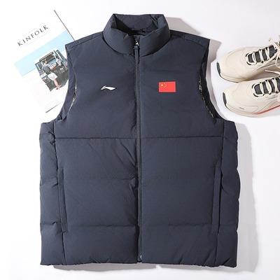 李宁国旗款羽绒马甲男款2025冬季新款荣耀系列90%鸭绒无袖羽绒服