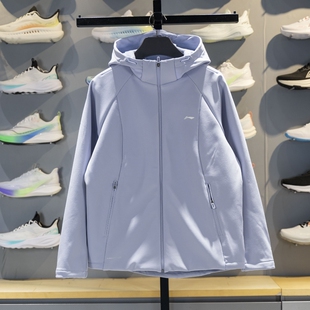 李宁加绒外套女款2025冬季新款防泼水户外通勤防风宽松秋冬风衣