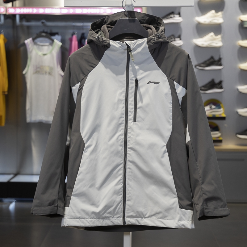 李宁三合一冲锋衣男2024冬季新