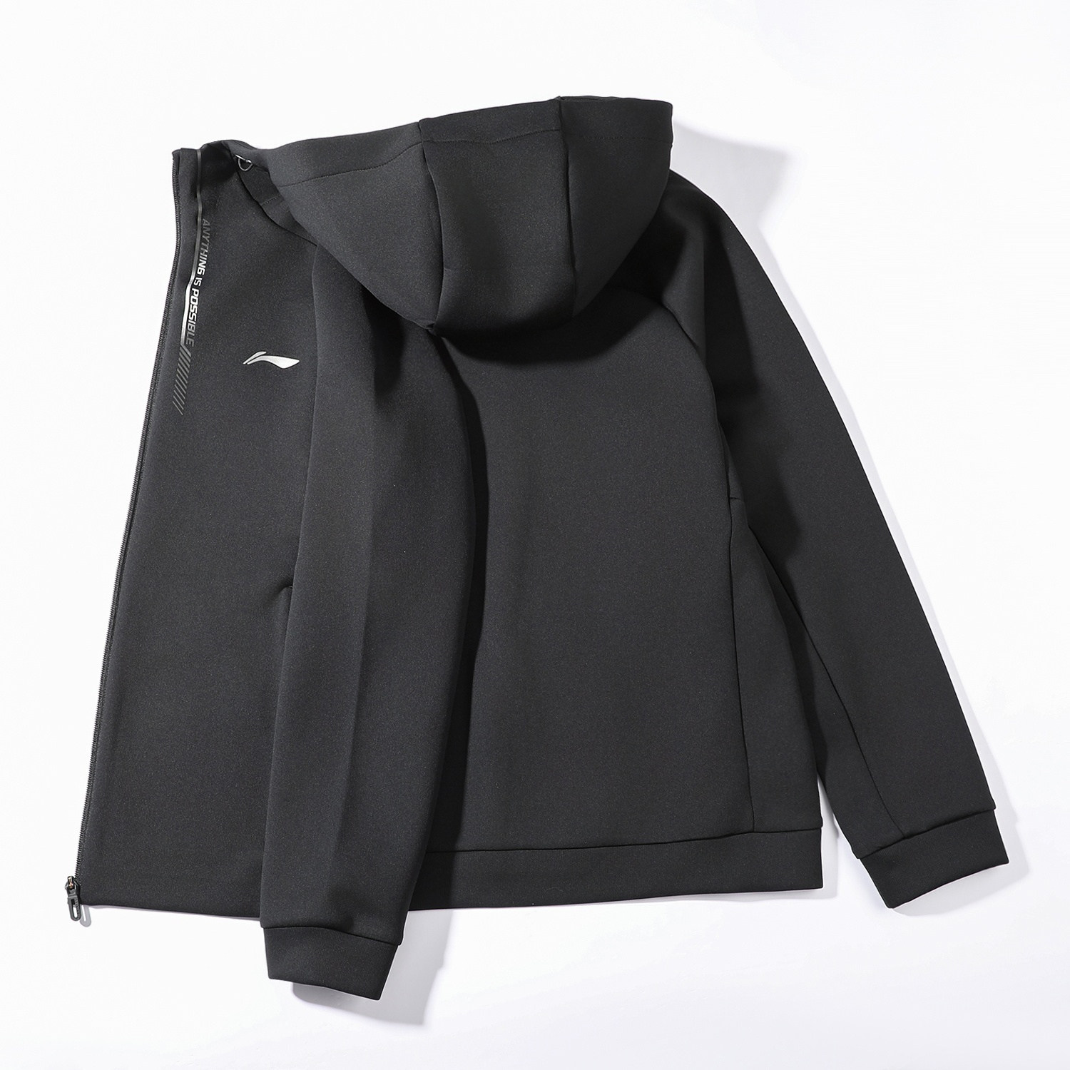 李宁连帽针织外套男款2026春季新款立体裁剪运动休闲开衫健身卫衣